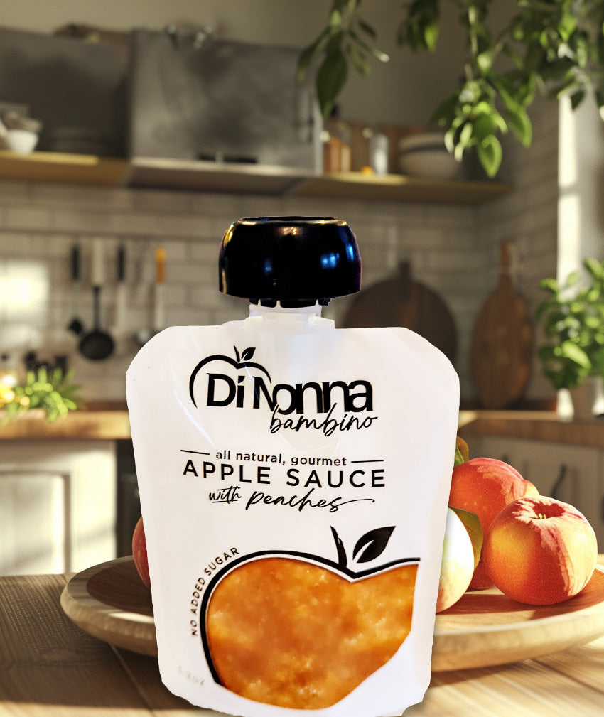 Apple Sauce with Peaches 3.2 oz. Bambino Pouches - 24 Count